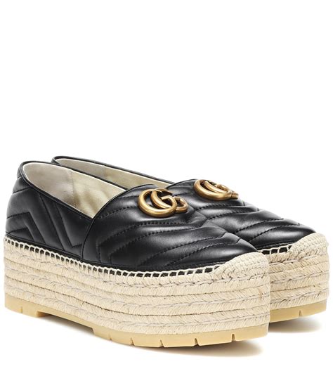 Gucci women's leather platform espadrille